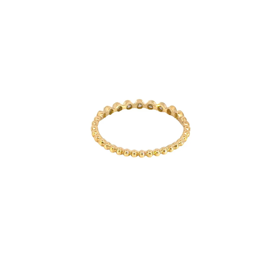 14k Solid Gold Diamond Bead Ring. ZGG701 - Image 3